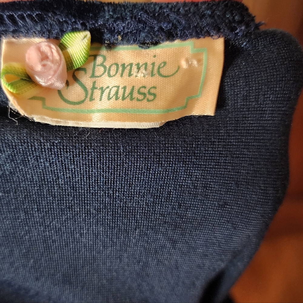 Gorgeous Bonnie Strauss 90s Sapphire Blue Velvet Dress - Picture 5 of 7